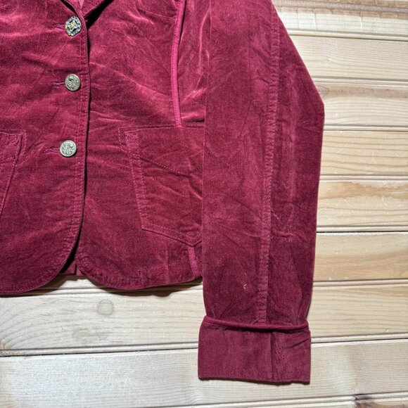 Vintage Y2K Levi Strauss Rhinestone Button Notched Lapel Corduroy Jacket Small - Picture 4 of 12